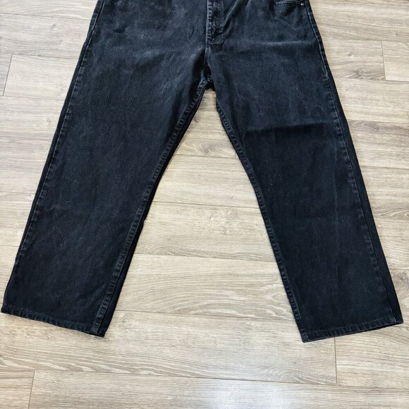 Wrangler Jeans Black Denim Relaxed Fit Taper Leg High Rise Mens Size 40x30 - Picture 5 of 15